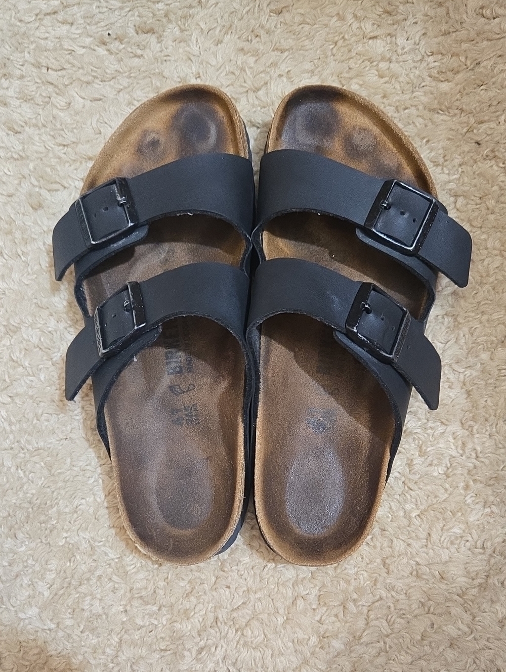 Birkenstock Arizona Slipper Black Double-Strap Women's Sz EU 41 US 10-10.5